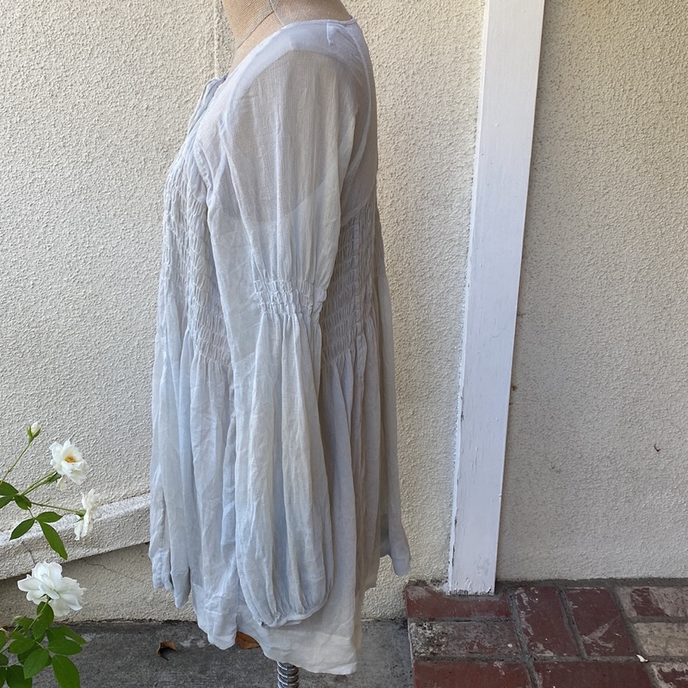 Free People stunning sheer light greyish mini dress. Absolutely Beautiful! - Picture 5 of 12